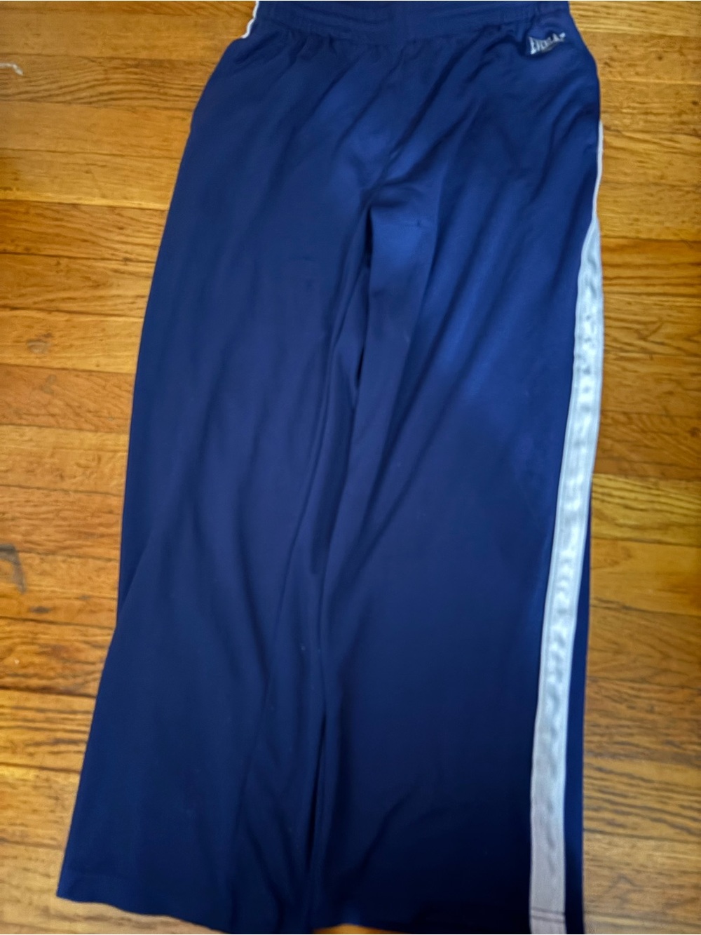 Blue Kids Track Pants with White Side Stripe